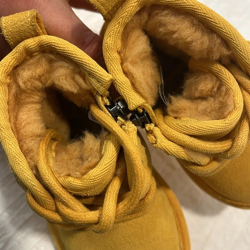 UGG NEUMEL II kids toddler boots shoe lace inner Sherpa lined treadlite size 6c - Picture 12 of 14